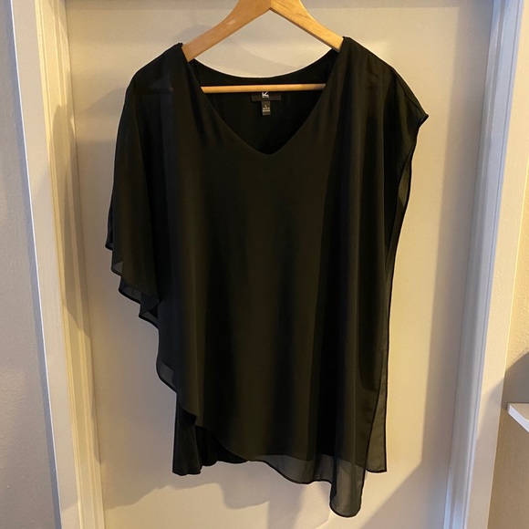 Iz Byer Tops - iz Buyer asymmetrical layered blouse Black